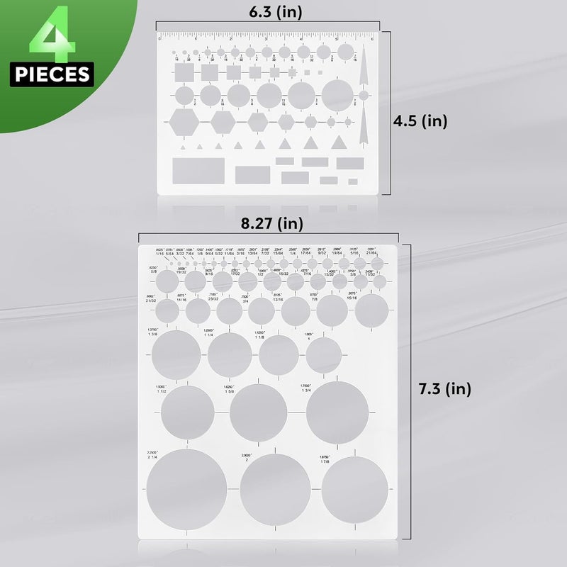 ENJOYLink Circle Template & Stencil 4-Pack Set Drafting Templates for Architecture, Engineering, Art Design, Office & School Multi-Size Reusable Drafting Tools - Image 4